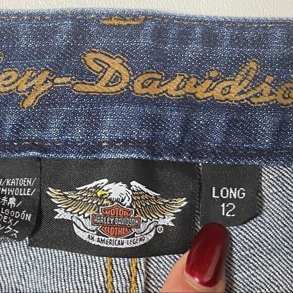 Harley Davidson | Flare Jeans 12 Long  33.5 inseam - Picture 3 of 9
